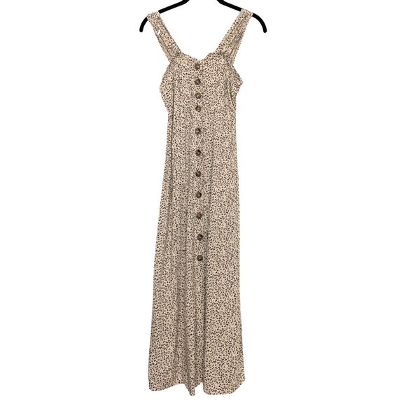 Japna Dresses & Skirts - Animal Print Button Down/Through Maxi Dress w/ Ruffle Bust Detail